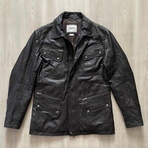 Vintage Geox Respira Leather Field jacket / Utility jacket / Safari parka Sz 40